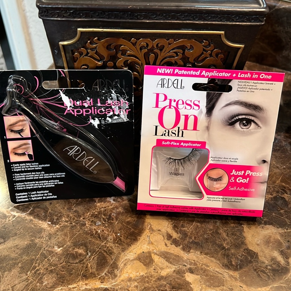 Ardell-Set of Press on Lashes-Wispies + Dual Lash Applicator-New in Sealed Pkg